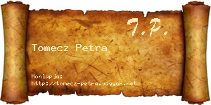 Tomecz Petra névjegykártya